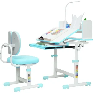 Desk and Chair Set, Height-Adjustable