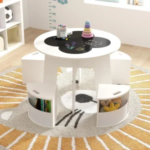 White Kids Table and Chair Set